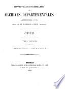 Inventaire sommaire des archives départementales antérieures à 1790, Cher