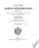 Inventaire sommaire des Archives départementales antérieures à 1790, Côte d'Or