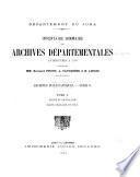 Inventaire sommaire des Archives départementales antérieures à 1790, Département du Jura