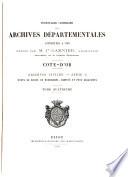 Inventaire-sommaire des Archives départementales antérieures à 1790: États du duché de Bourgogne, comtés et pays adjacents