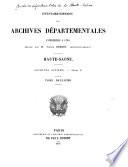 Inventaire-sommaire des Archives départementales antérieures à 1790, Haute-Saône: Archives civiles. Série B