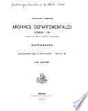 Inventaire sommaire des Ârchives départementales antérieures à 1790, Haute-Saône