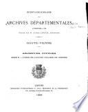 Inventaire sommaire des Archives départementales antérieures à 1790, Haute-Vienne