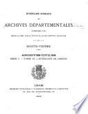 Inventaire sommaire des Archives départementales antérieures à 1790, Haute-Vienne