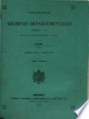 Inventaire-sommaire des archives départementales antérieures à 1790