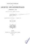 Inventaire sommaire des Archives départementales antérieures à 1790