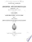 Inventaire sommaire des Archives départementales antérieures à 1790