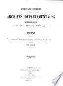 Inventaire-Sommaire des Archives Départementales Antérieures a 1790