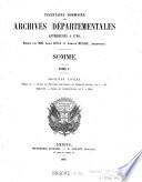 Inventaire-Sommaire des Archives Départementales Antérieures a 1790