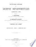 Inventaire-Sommaire des Archives Départementales Antérieures a 1790