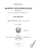 Inventaire-Sommaire des Archives Départementales Antérieures a 1790