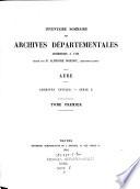 Inventaire-Sommaire des Archives Départementales Antérieures a 1790