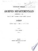 Inventaire-sommaire des Archives départementales antérieures à 1790