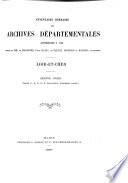 Inventaire sommaire des Archives départementales antérieures à 1790