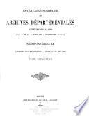 Inventaire sommaire des archives départementales antérieures à 1790