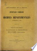 Inventaire sommaire des archives départementales antérieures à 1790