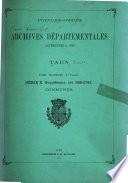 Inventaire-sommaire des archives départementales antérieures à 1790