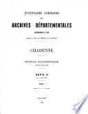 Inventaire sommaire des Archives départementales antérieures à 1790