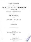 Inventaire-Sommaire des Archives Départementales Antérieures a 1790