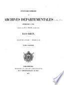 Inventaire sommaire des Archives départementales antérieures à 1790