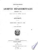 Inventaire-Sommaire des Archives Départementales Antérieures a 1790