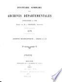 Inventaire sommaire des archives départementales antérieures à 1790