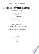 Inventaire sommaire des Archives départementales antérieures à 1790