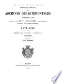 Inventaire-sommaire des Archives départementales antérieures à 1790