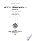 Inventaire-sommaire des archives départementales antérieures à 1790