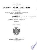 Inventaire-sommaire des Archives départementales antérieures à 1790: Intendances