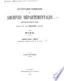 Inventaire sommaire des Archives départementales antérieures à 1790, Nord: Nos. 1681 à 1841