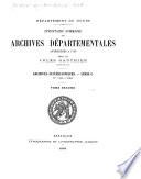 Inventaire sommaire des Archives départementales antérieures à 1790: Nos 1140 à 2381