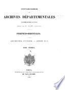 Inventaire-sommaire des Archives départementales antérieures à 1790, Pyrénées-Orientales