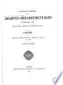 Inventaire-sommaire des Archives départementales antérieures à 1790, Sarthe: Archives ecclésiastiques: série H (1re partie), nos 1-1000