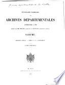 Inventaire-sommaire des Archives départementales antérieures à 1790, Sarthe
