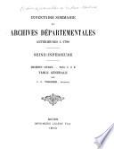 Inventaire sommaire des Archives départementales antérieures à 1790, Seine-Inférieure