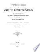 Inventaire-sommaire des Archives départementales antérieures à 1790, Seine-Inférieure