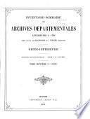 Inventaire-sommaire des archives départementales antérieures à 1790, Seine-Inférieure