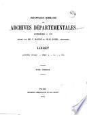 Inventaire-sommaire des Archives départementales antérieures à 1790: Série A., nos. 1 a 1799