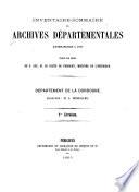 Inventaire-sommaire des archives départementales antérieures à 1790: Série A. Série B (nos 1 à 1147)