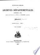 Inventaire sommaire des Archives départementales: Art. 2433 à 2812, rédigé par L. de la Cour de La Pijardière, archivisite