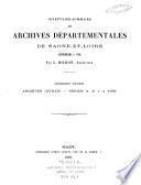 Inventaire sommaire des archives départementales de Saône-et-Loire antérieures à 1790