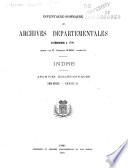 Inventaire-sommaire des archives départementales ... Indre ...
