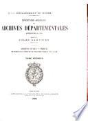 Inventaire sommaire des archives du département du Doubs, antérieures à 1790