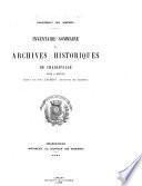 Inventaire sommaire des archives historiques de Charleville (ville & hospice)