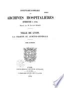 Inventaire sommaire des archives hospitalières antérieurs à 1790