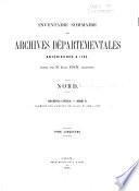 Inventaire sommaires des Archives départementales antérieures à 1790, Nord