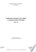 Inventories, Shipments, and Orders in Manufacturing Industries