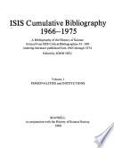 Isis Cumulative Bibliography 1966-1975: Personalities and institutions
