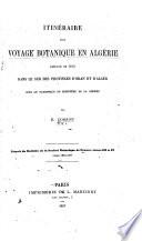 Itineraire d'un voyage botanique en Algerie